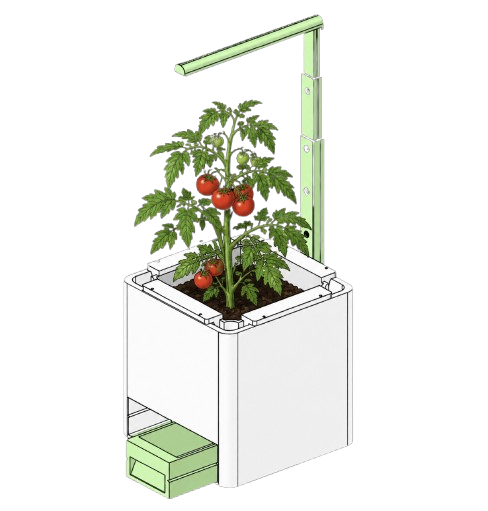 Colored render of the GrowHub Home planter